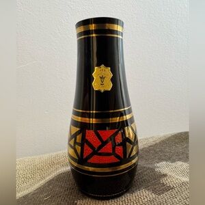 Mid-Century German Black Glass Vase from VEB Kunst-Glas Wasungen, 1950s